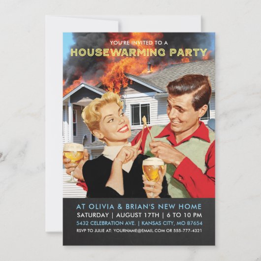 Uitnodigingen van de Funny Housewarming Party | In (Voorkant)
