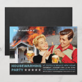 Uitnodigingen van de Funny Housewarming Party | In (Voorkant / Achterkant)