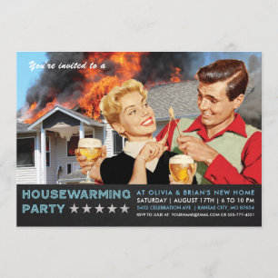 Uitnodigingen van de Funny Housewarming Party   In