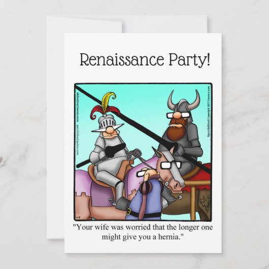 Uitnodigingen van de Funny Renaissance Party (Voorkant)
