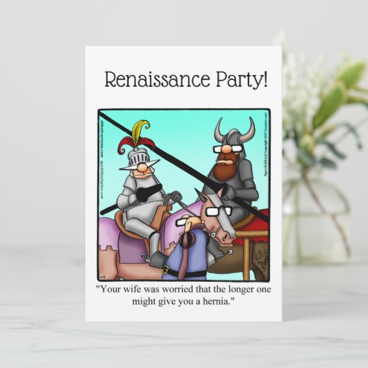 Uitnodigingen van de Funny Renaissance Party (Staand voorkant)