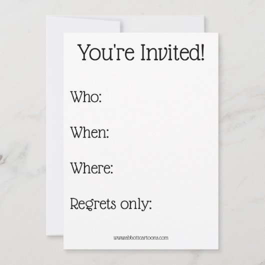 Uitnodigingen van de Funny Renaissance Party (Achterkant)