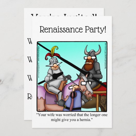 Uitnodigingen van de Funny Renaissance Party (Voorkant / Achterkant)