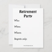 Uitnodigingen van de Funny Retirement Party (Achterkant)