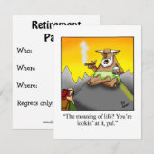 Uitnodigingen van de Funny Retirement Party (Voorkant / Achterkant)
