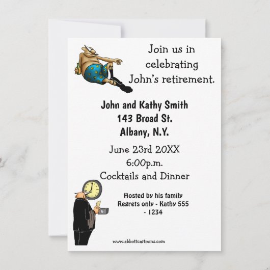 Uitnodigingen van de Funny Retirement Party (Achterkant)