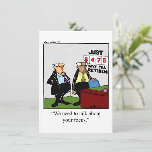 Uitnodigingen van de Funny Retirement Party (Staand voorkant)