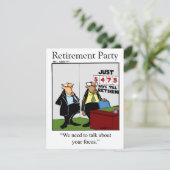 Uitnodigingen van de Funny Retirement Party (Staand voorkant)
