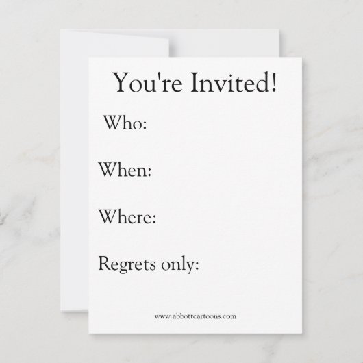 Uitnodigingen van de Funny Retirement Party (Achterkant)