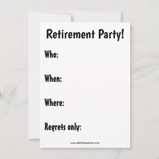 Uitnodigingen van de Funny Retirement Party (Achterkant)