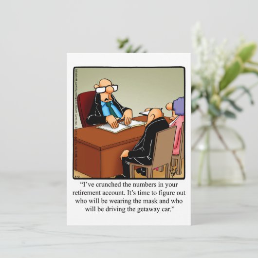 Uitnodigingen van de Funny Retirement Party (Staand voorkant)