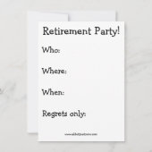 Uitnodigingen van de Funny Retirement Party (Achterkant)