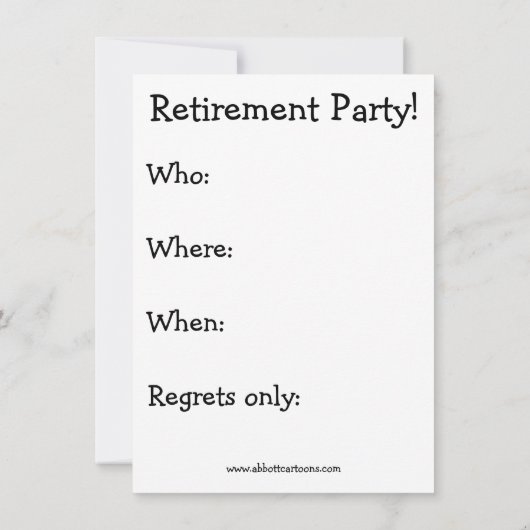 Uitnodigingen van de Funny Retirement Party (Achterkant)