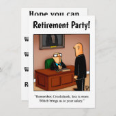Uitnodigingen van de Funny Retirement Party (Voorkant / Achterkant)