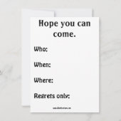 Uitnodigingen van de Funny Retirement Party (Achterkant)