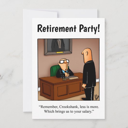 Uitnodigingen van de Funny Retirement Party (Voorkant)