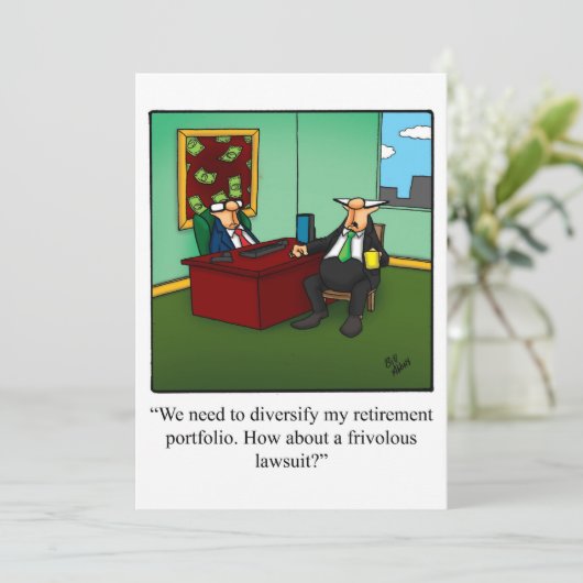 Uitnodigingen van de Funny Retirement Party (Staand voorkant)