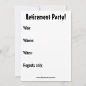 Uitnodigingen van de Funny Retirement Party (Achterkant)