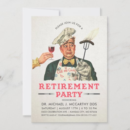 Uitnodigingen van de Funny Retirement Party | Vint (Voorkant)