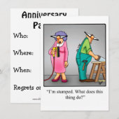 Uitnodigingen van de Funny Wedding Jubileum Party (Voorkant / Achterkant)