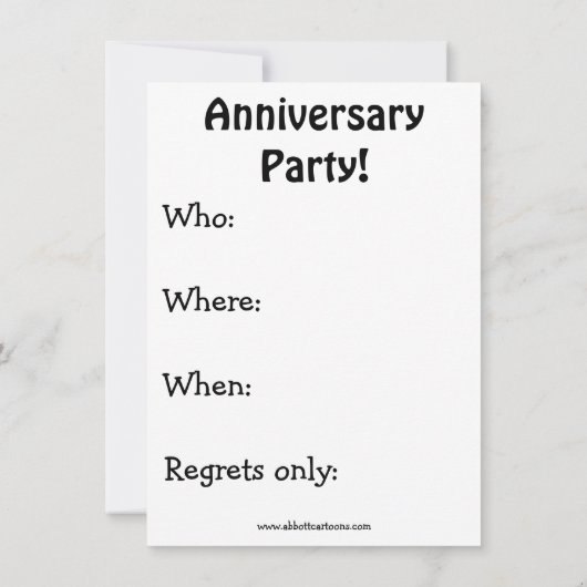 Uitnodigingen van de Funny Wedding Jubileum Party (Achterkant)