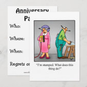 Uitnodigingen van de Funny Wedding Jubileum Party (Voorkant / Achterkant)