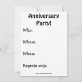 Uitnodigingen van de Funny Wedding Jubileum Party (Achterkant)