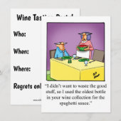 Uitnodigingen van de funny Wine Tasting Party (Voorkant / Achterkant)