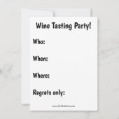 Uitnodigingen van de funny Wine Tasting Party (Achterkant)