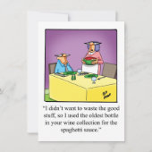 Uitnodigingen van de funny Wine Tasting Party (Voorkant)