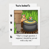 Uitnodigingen van de funny Wine Tasting Party (Voorkant / Achterkant)