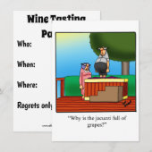 Uitnodigingen van de funny Wine Tasting Party (Voorkant / Achterkant)