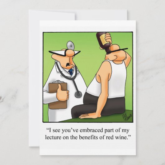 Uitnodigingen van de funny Wine Tasting Party (Voorkant)