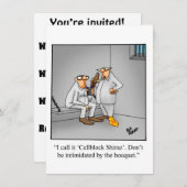 Uitnodigingen van de funny Wine Tasting Party (Voorkant / Achterkant)