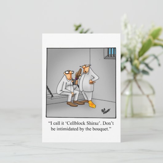 Uitnodigingen van de funny Wine Tasting Party (Staand voorkant)