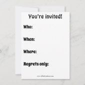 Uitnodigingen van de funny Wine Tasting Party (Achterkant)