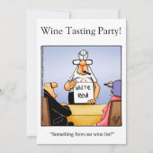 Uitnodigingen van de funny Wine Tasting Party (Voorkant)