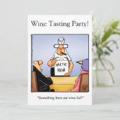 Uitnodigingen van de funny Wine Tasting Party (Staand voorkant)