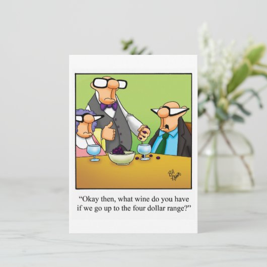 Uitnodigingen van de funny Wine Tasting Party (Staand voorkant)