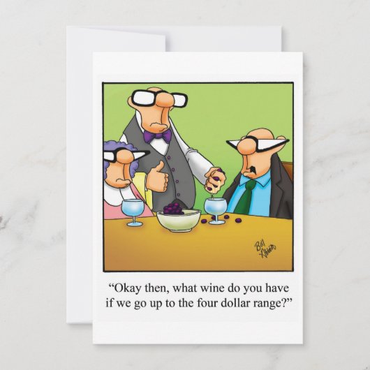 Uitnodigingen van de funny Wine Tasting Party (Voorkant)