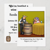 Uitnodigingen van de funny Wine Tasting Party (Voorkant / Achterkant)