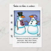 Uitnodigingen van de funny Wine Tasting Party (Voorkant / Achterkant)