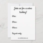Uitnodigingen van de funny Wine Tasting Party (Achterkant)