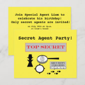Uitnodigingen van de "Geheime Agent/spionage" Part (Voorkant / Achterkant)