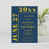 Uitnodigingen van de Gele en Blauwe Graduation Par (Staand voorkant)