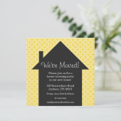 Uitnodigingen van de Gele Stippen House Warming Pa (Staand voorkant)