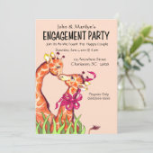 Uitnodigingen van de Giraffe Engagement Party (Staand voorkant)