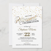Uitnodigingen van de Gold Confetti Retirement Part (Voorkant)