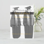 Uitnodigingen van de Graduation Cap en de Gown Par (Staand voorkant)