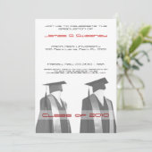 Uitnodigingen van de Graduation Cap en de Gown Par (Staand voorkant)